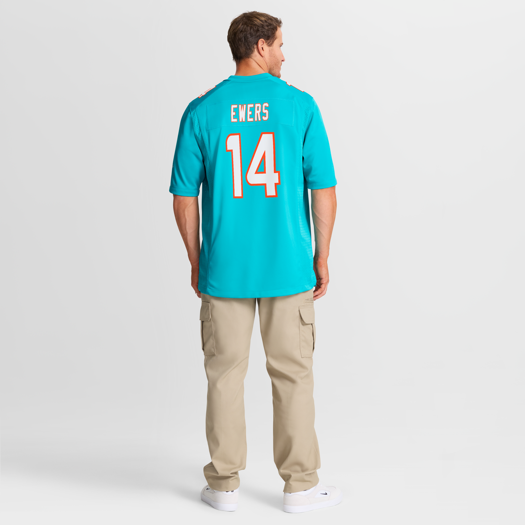 Quinn Ewers Miami Dolphins Nike Team Game Jersey - Aqua