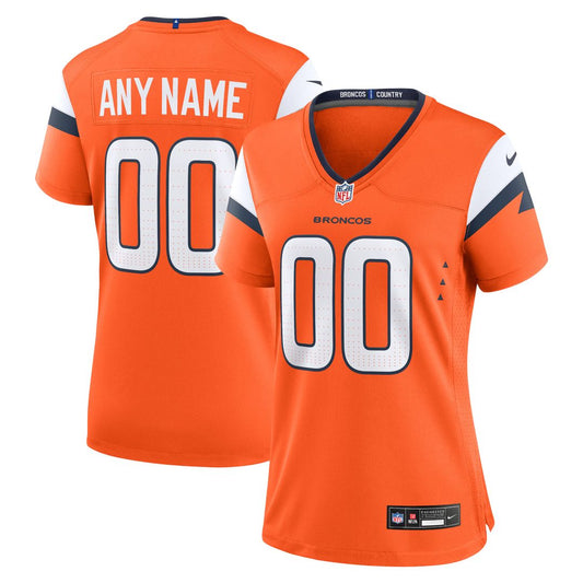 Denver Broncos Nike Women's Team Custom Game Jersey  - Orange