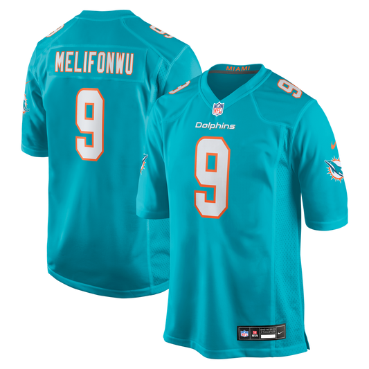 Ifeatu Melifonwu Miami Dolphins Nike Team Game Jersey -  Aqua