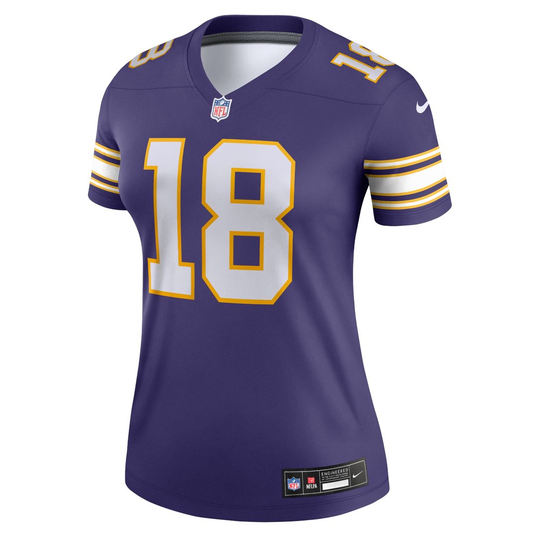 Justin Jefferson Minnesota Vikings Nike Women's Alternate Legend Player Performance Top -  White