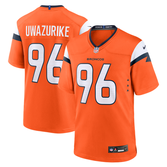 Eyioma Uwazurike Denver Broncos Nike Team Game Jersey -  Orange