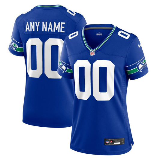 Seattle Seahawks Nike Women's Throwback Custom Jersey - Royal