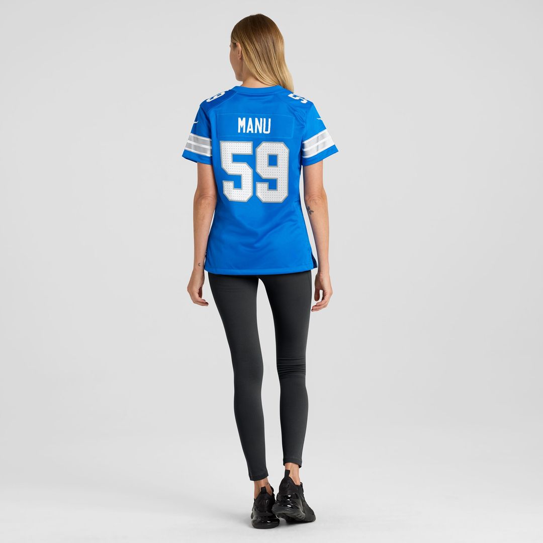 Giovanni Manu Detroit Lions Nike Women's Team Game Jersey -  Blue
